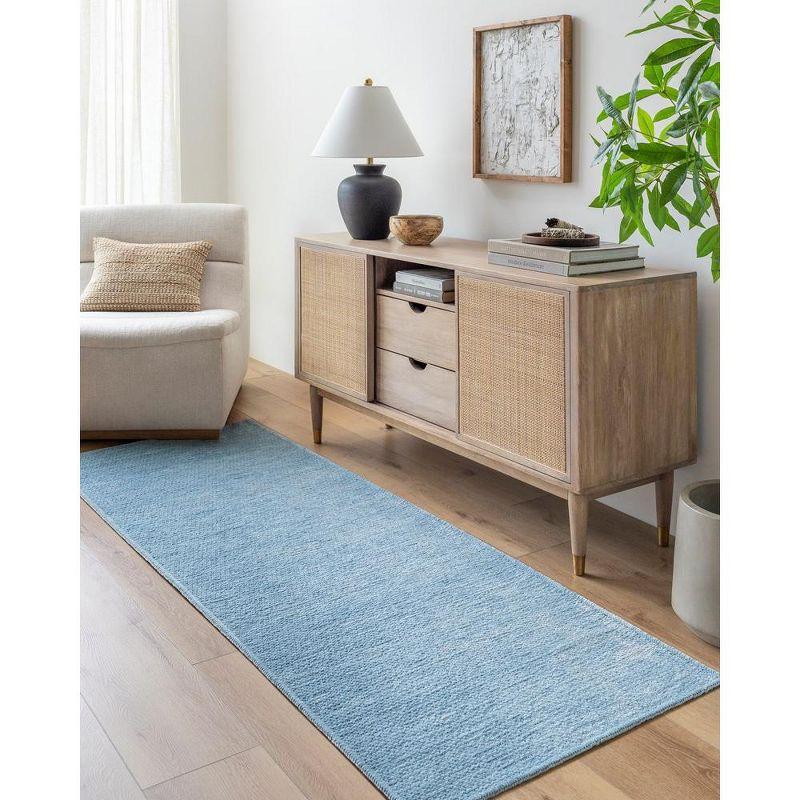 Tobey Pale Blue Washable Chenille Area Rug 5'3" x 7'