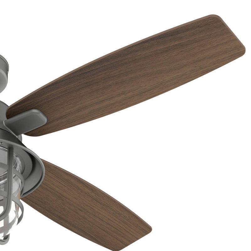 Matte Silver 52" Low Profile Ceiling Fan with LED Light and Remote