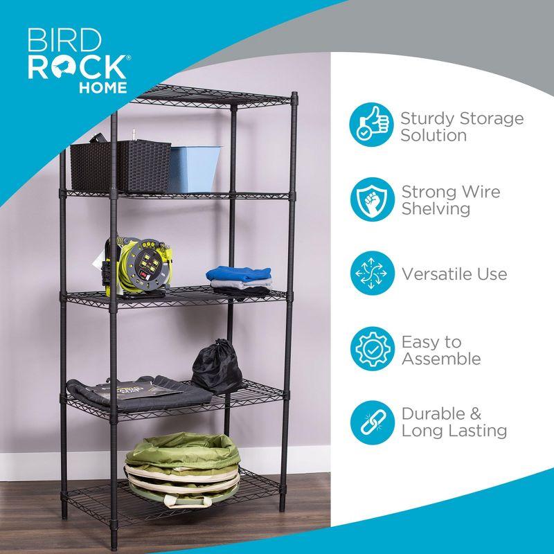 Internet's Best 5-Tier Wire Shelving - Flat Black - Heavy Duty Shelf