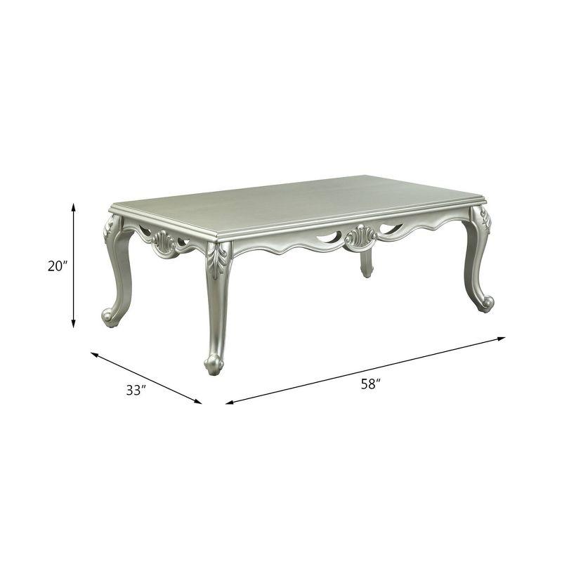 58" Champagne Finish Rectangular Wood Coffee Table