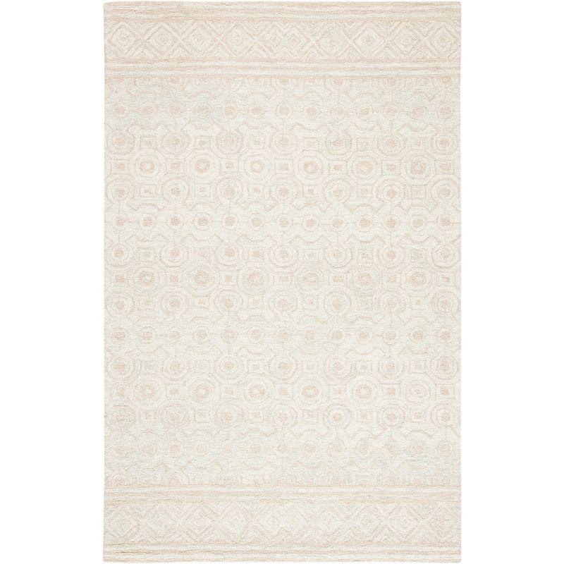 Elegant Ivory Wool 4' x 6' Hand-Tufted Rectangular Area Rug