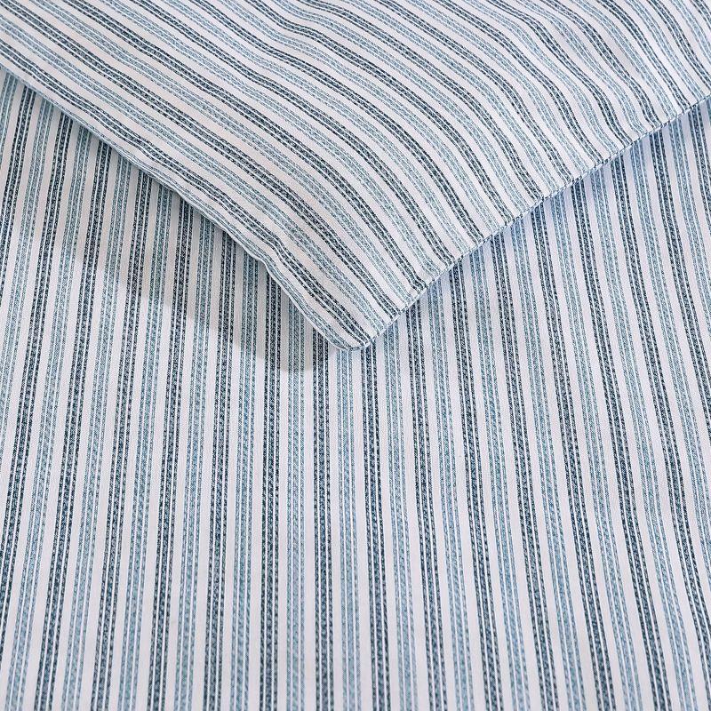 Eddie Bauer Eddie Bauer Ticking Stripe Navy Cotton Percale Duvet Cover Set