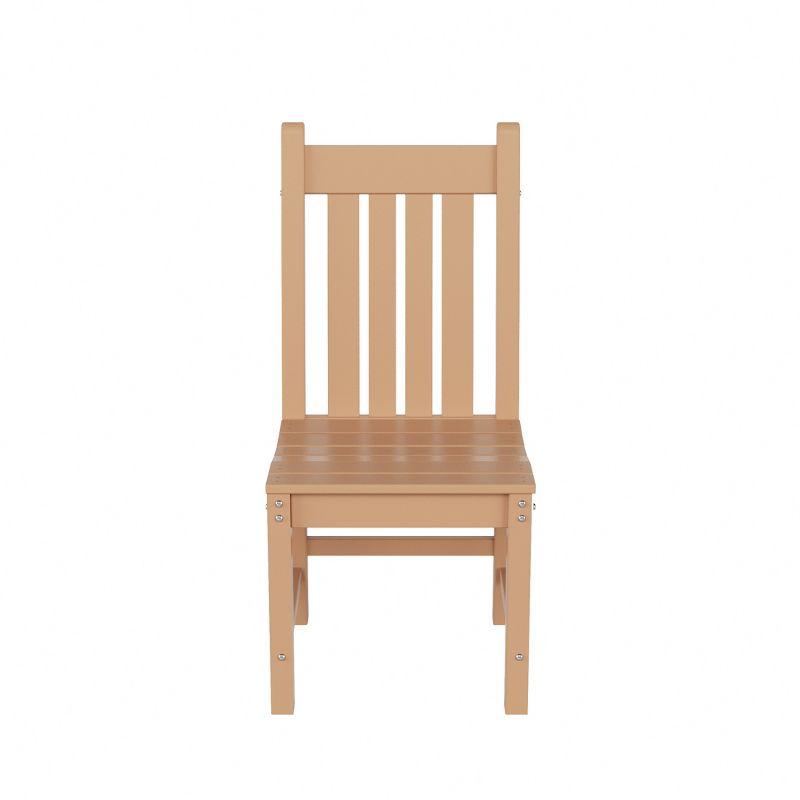 Teak Armless Outdoor Dining Chair with Plastic Seat