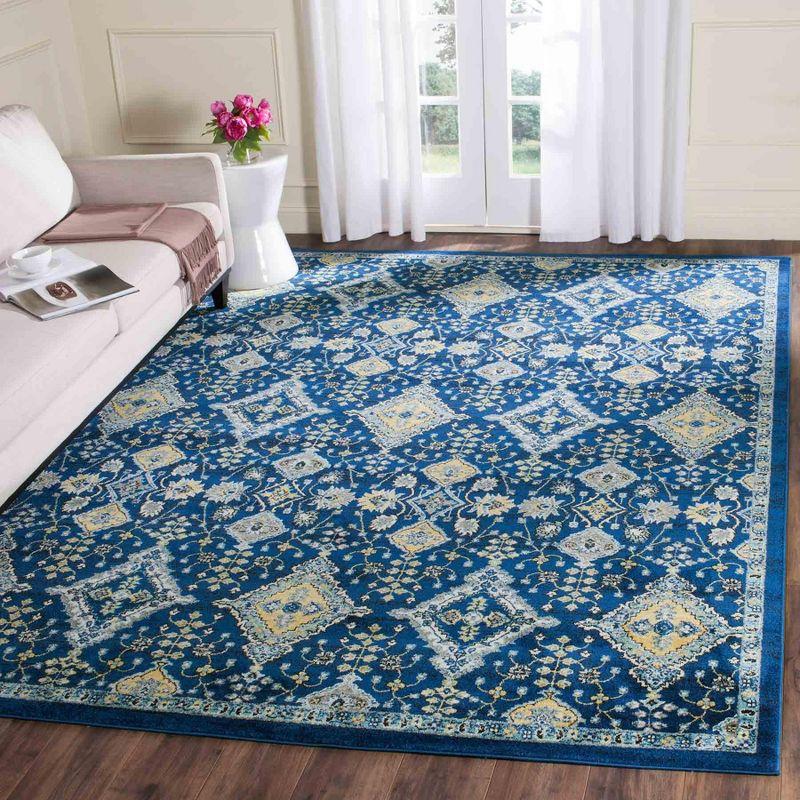 Evoke EVK224 Power Loomed Area Rug - Royal/Ivory - 8'x10' - Safavieh.