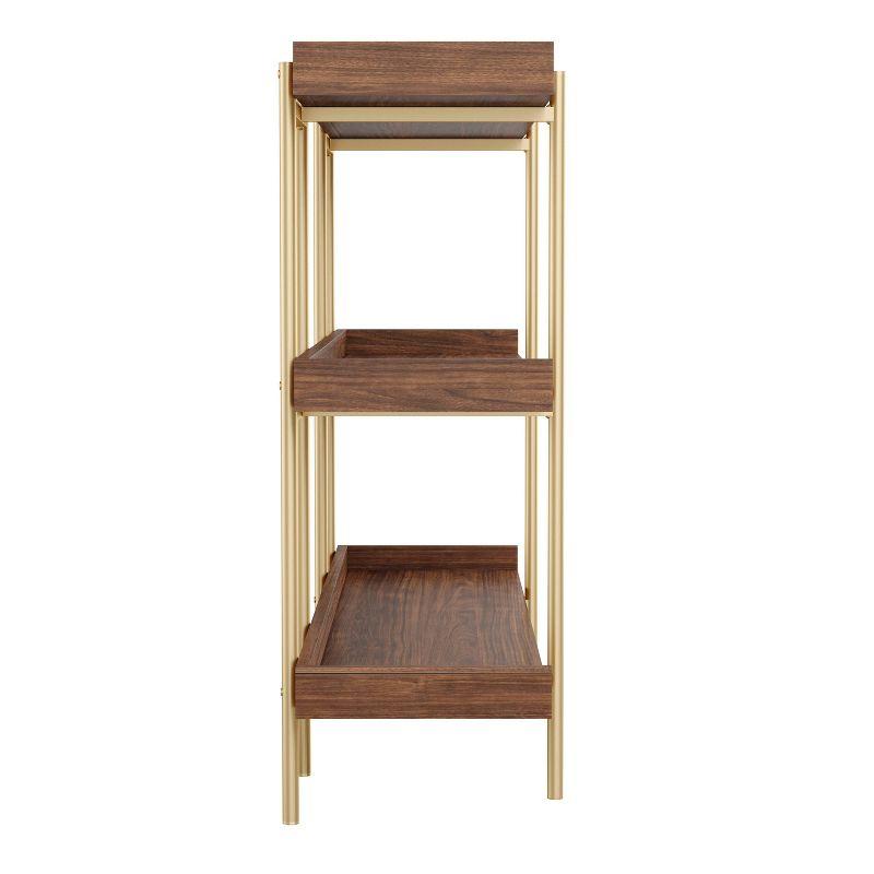 Martha Stewart Raines Martha Stewart Emmett 3 Shelf Storage Display Unit Bookcase with Metal Frame