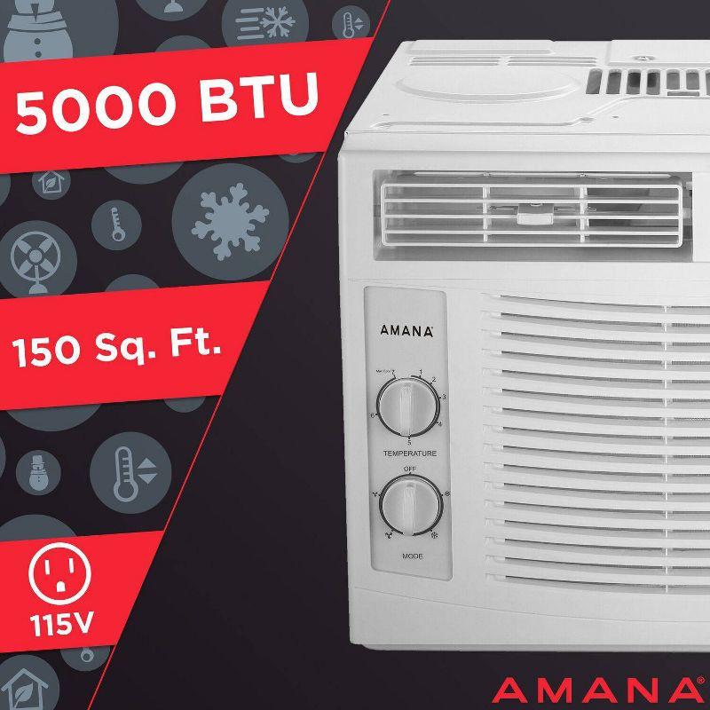 Amana 5,000 BTU Window Air Conditioner, Cools Rooms up to 150 Sq.Ft., White