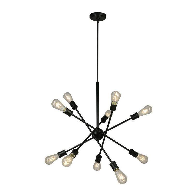 10-Light Etris Row Open Bulb Pendant Black - EGLO