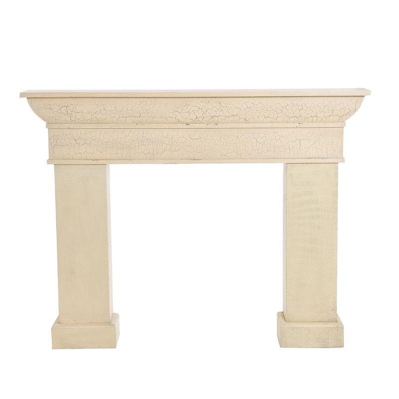 Storied Home Monolith Decorative Fireplace Mantel Cream: Fir Wood & MDF, Wall Mount, 49.625"H