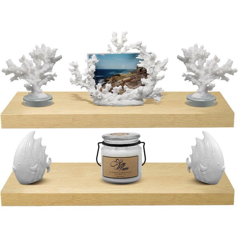 2 Pack (24"x9") Sorbus Floating Wall Shelves for Bedroom, Decor, Kitchen, Living Room - for Trophies, Frames, Bookshelf