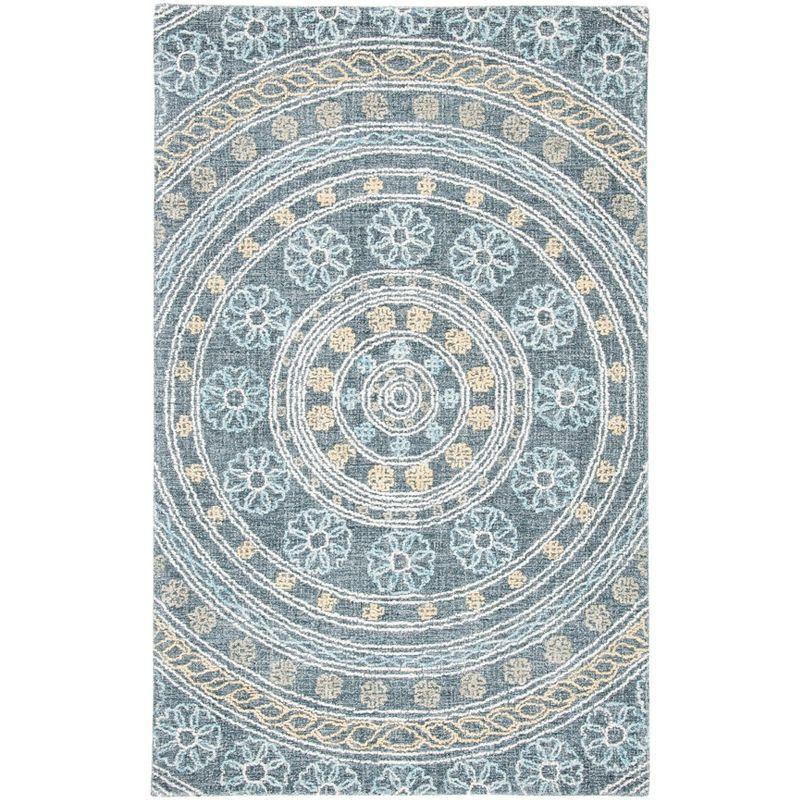 Blossom BLM608 Hand Tufted Area Rug - Charcoal/Yellow - 4'x6' - Safavieh.