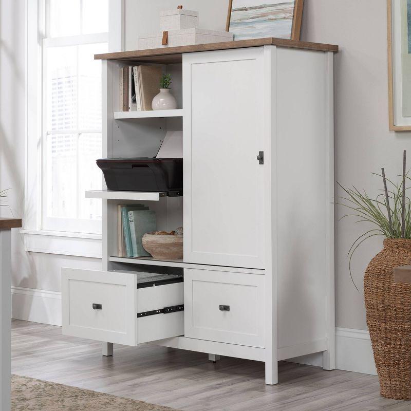 White Adjustable Shelving Office Storage Cabinet with File Drawers