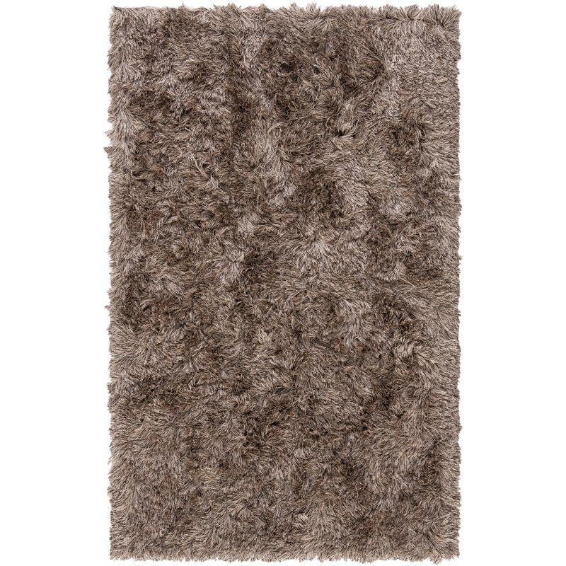 Sable Silken Shag 36" Handmade Wool & Synthetic Rug