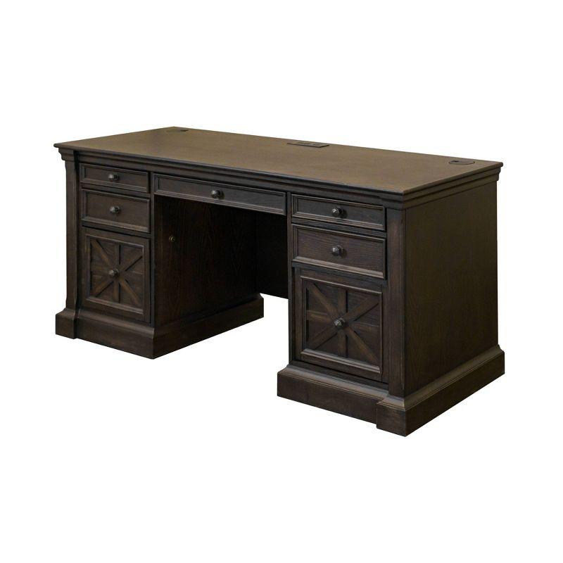 Kingston Traditional Wood Office Desk Dark Brown - Martin Furniture