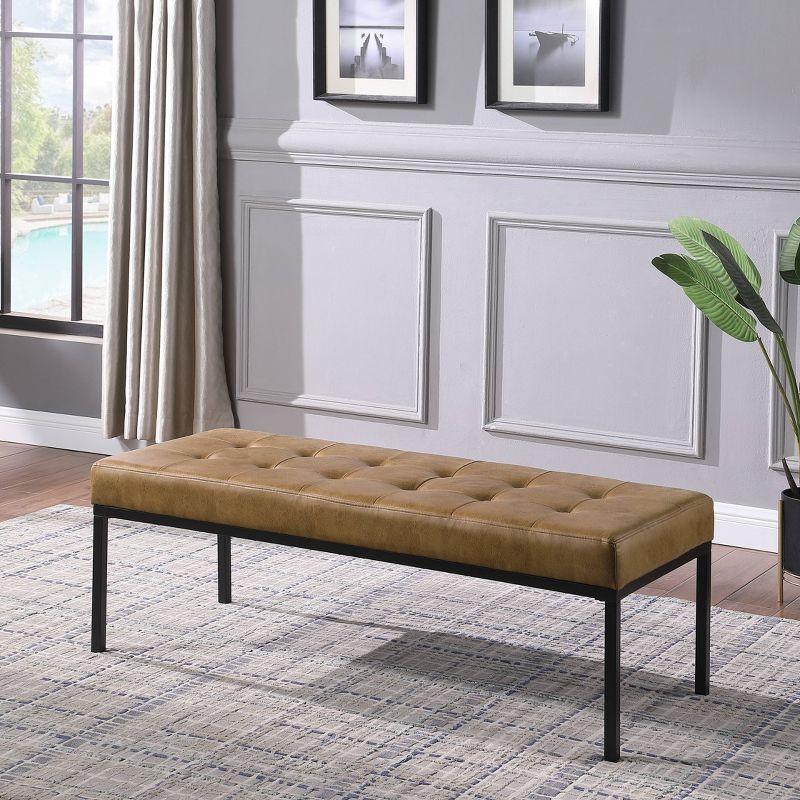 Tufted Metal Bench - HomePop