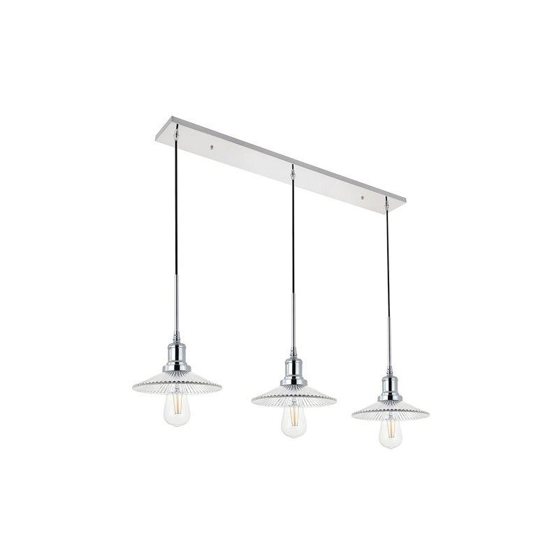 Elegant Lighting Rohan 30-Inch Satin Gold Chandelier with Metal Rings