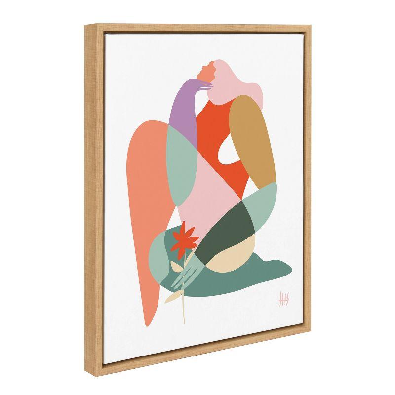 Abstract Body Positivity Canvas Art with Natural Frame