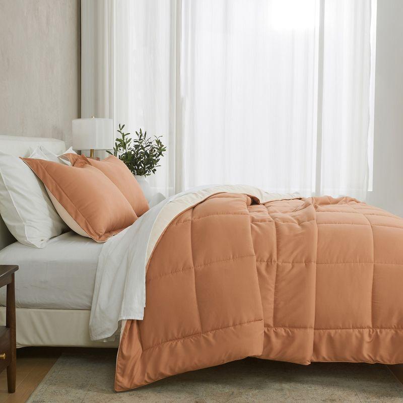 FreshFolds Reversible Microfiber Comforter Set with Shams