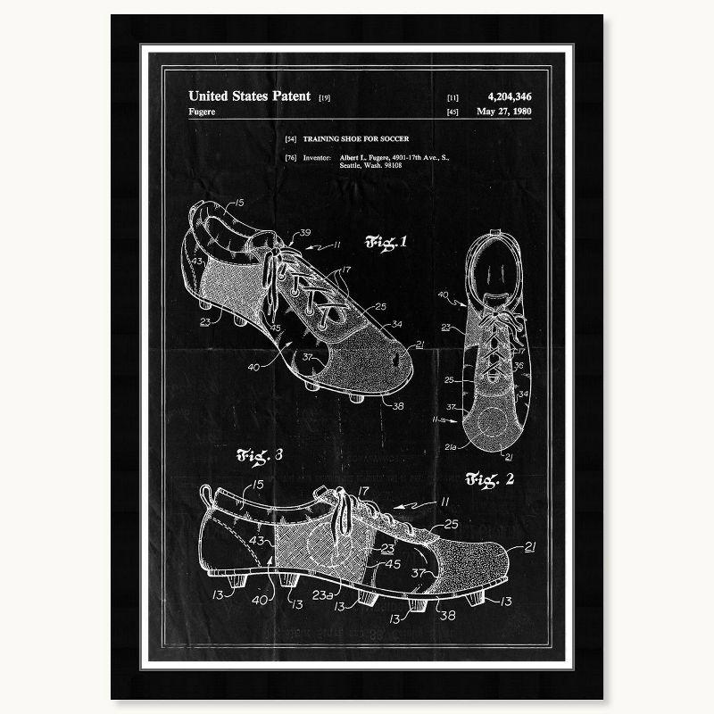 Wynwood Studio 15"x21" Training Shoe for Soccer 1980 Wall Art Black Frame: Modern Canvas, Vertical Layout, Fade Resistant