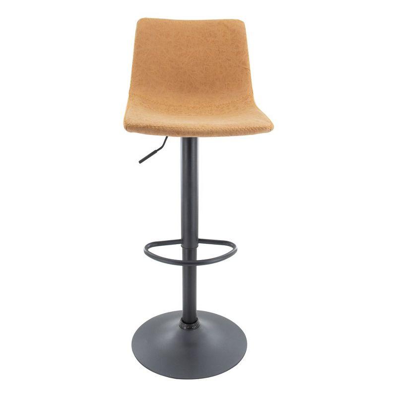 LeisureMod Tilbury Modern Adjustable Bar Stool Set of 2 with Footrest and 360-Degree Swivel, Counter Height Chairs for Kitchen Island and Home Bar