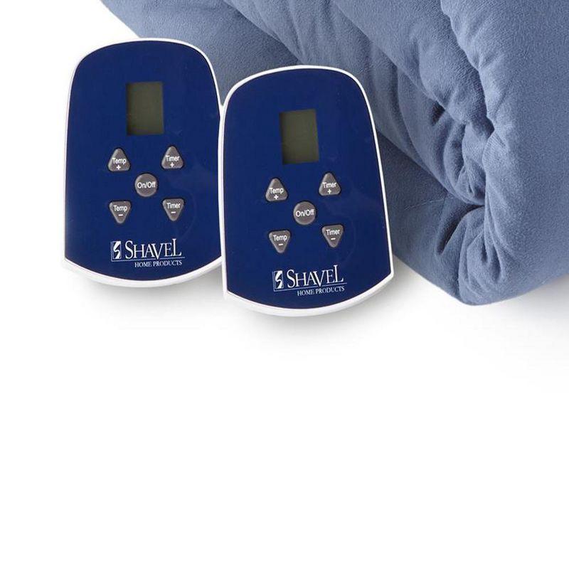 Indigo Queen Micro Flannel & Ultra Velvet Reversible Electric Blanket