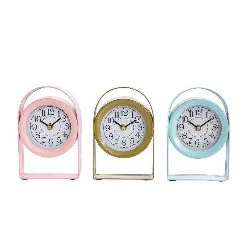 Lailah Metal Clock With Arched Stands (Set of 3)