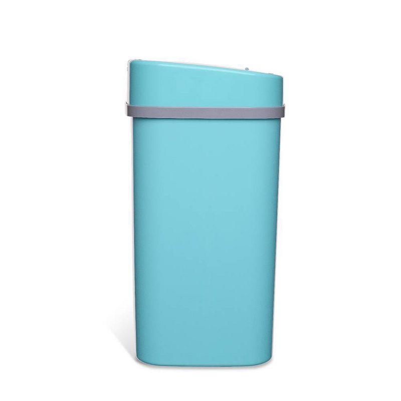 Nine Stars 16L/4.2gal Motion Sensor Oder Control via Removable Inner Flaps Trash Can Turquoise: Slim Indoor Kitchen Pail