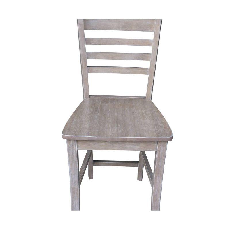 24" Roma Counter Height Barstool Washed Gray Taupe - International Concepts: Solid Wood, Ladder-Back