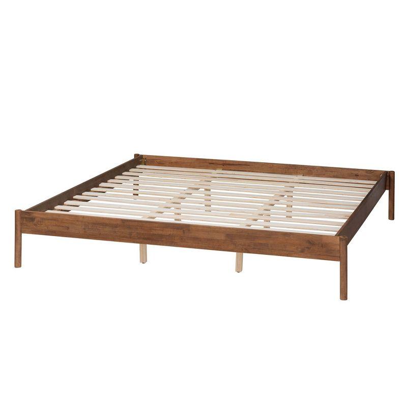 Agatis Wood Bed Frame Ash Walnut - Baxton Studio