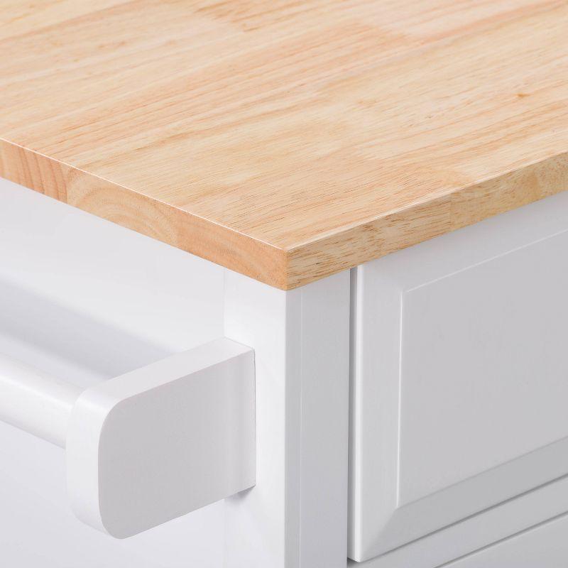 Sage Wood Kitchen Cart with Cupboard White - CorLiving