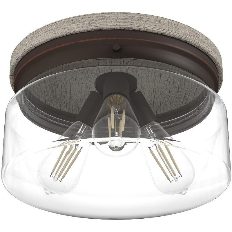 Hunter Fan Hunter Devon Park Onyx Bengal And Barnwood 3 Light Flush Mount Ceiling Light Fixture