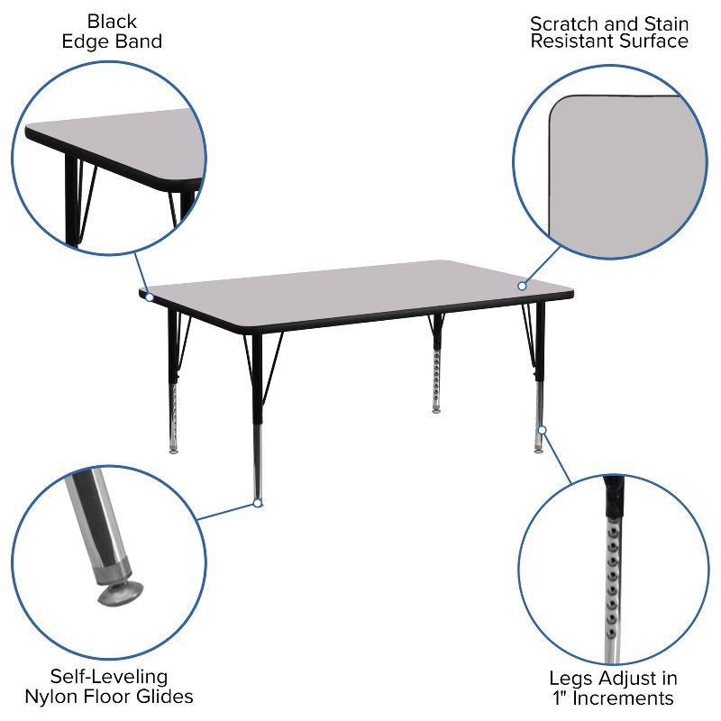 Goddard 24''W x 48''L Rectangular HP Laminate Activity Table - Adjustable Legs