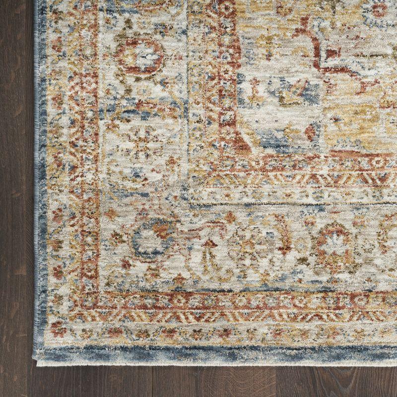 Nourison Petra Vintage Medallion Indoor Rug Ivory Blue 5'3" x 7'8"