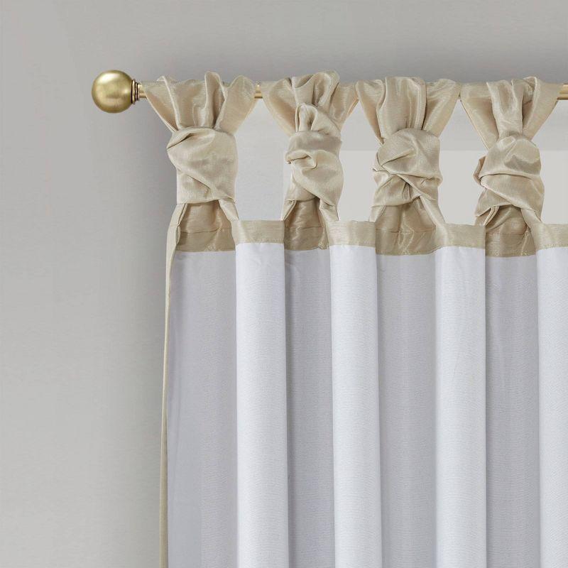 Champagne Faux Silk Room-Darkening Tab Top Drape Panel