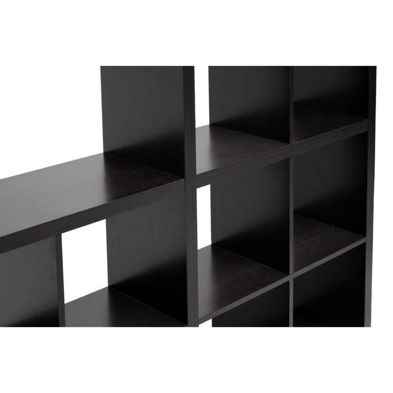 11.50" Sunna Modern Cube Shelving Unit Dark Brown - Baxton Studio: Engineered Wood, 12-Cube Display