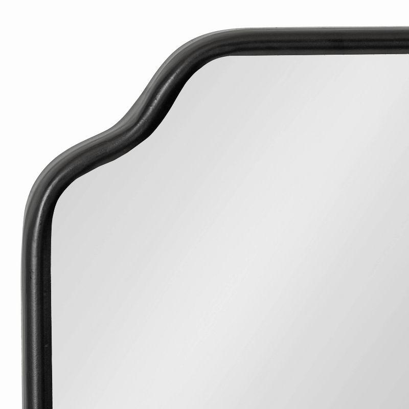 Kate & Laurel All Things Decor 18"x48" Plumley Framed Wall Mirror Black: Scallop Corner, Wall Mount