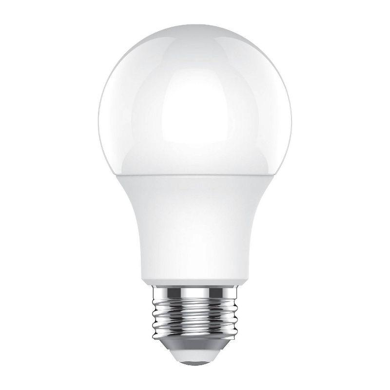 GE 4pk 60W Soft White A19 LED Light Bulbs: Standard E26 Base, 620 Lumens, 2700K, Suitable for Damp Locations, 3-Year Life