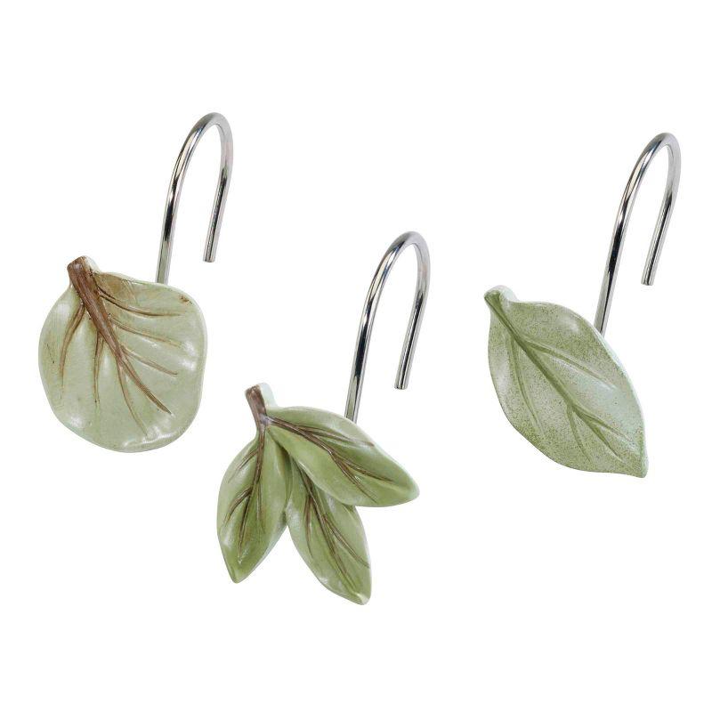 Avanti Linens Ombre Leaves Shower Curtain & Hook Set