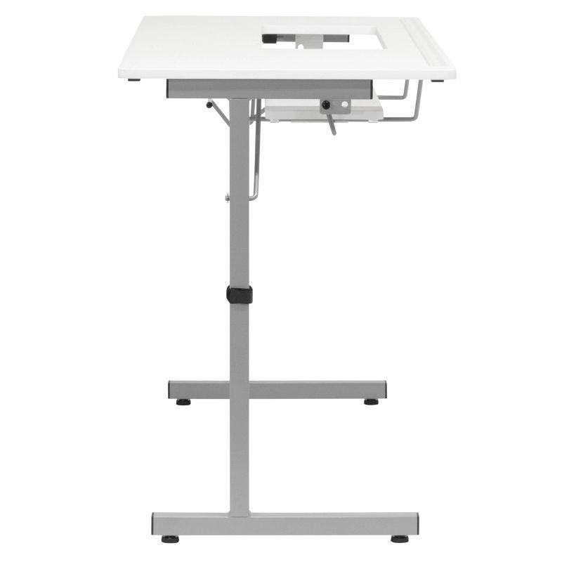 studio designs Rollaway Ii Sewing Table Silver/White: Laminate Top Craft Station, Steel Frame, Foldable Design