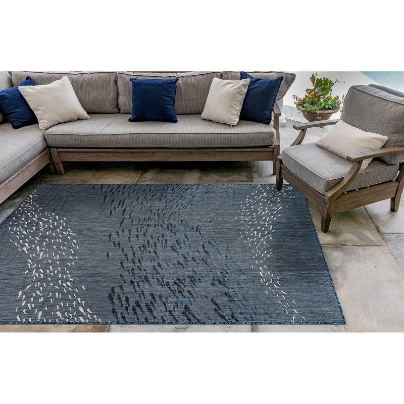 Liora Manne Carmel Vintage Floral Indoor/Outdoor Rug Navy 3'3" x 4'11"