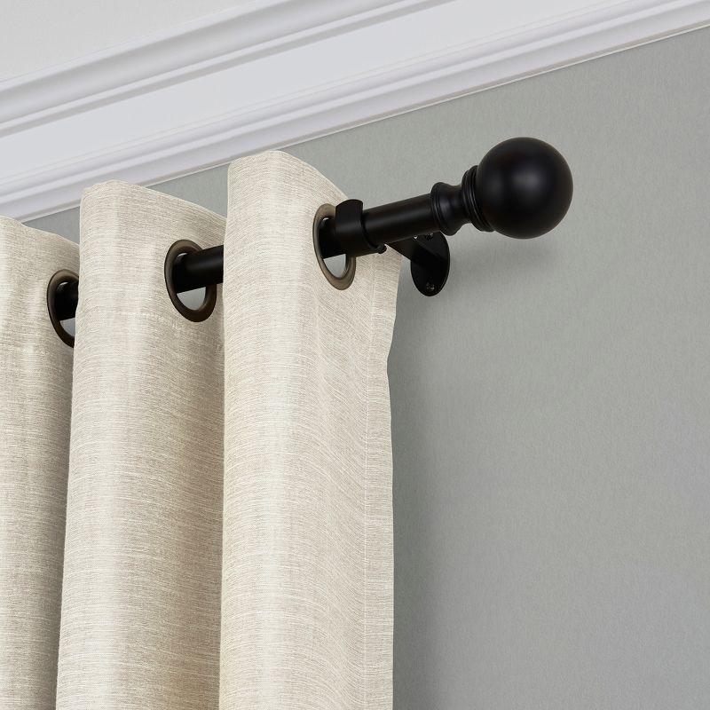 Elrene Cordelia 1" Window Drapery Single Curtain Rod with Globe Ball Finial - Elrene Home Fashions