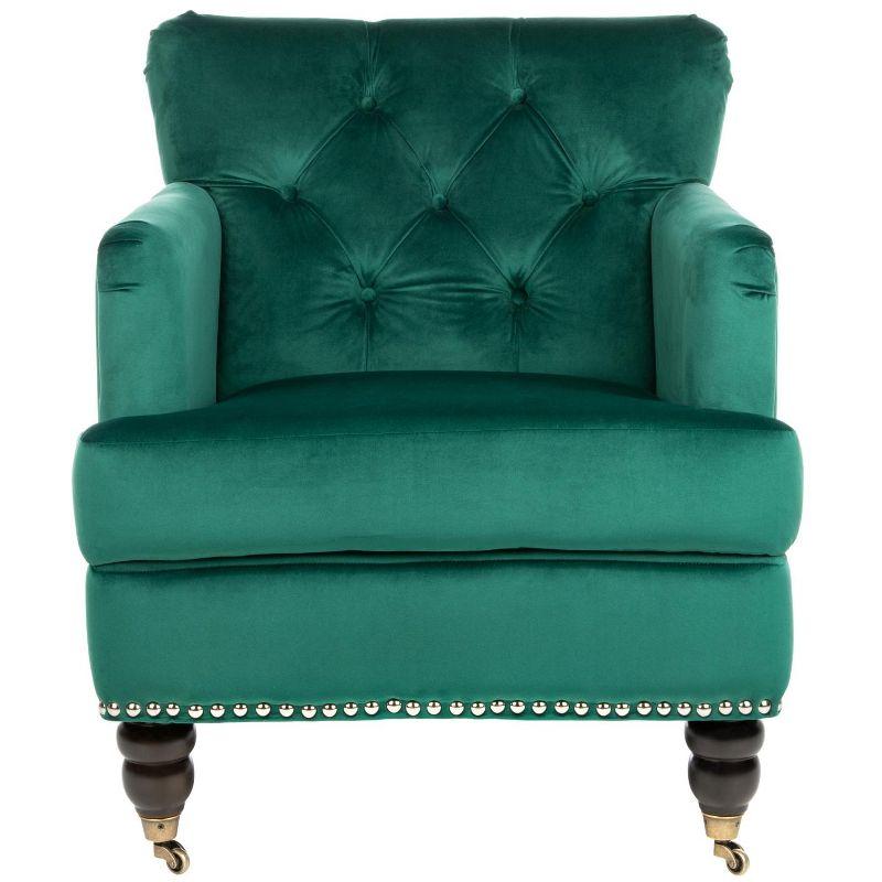 Colin Chair - HUD8212 - Emerald/Espresso - Safavieh