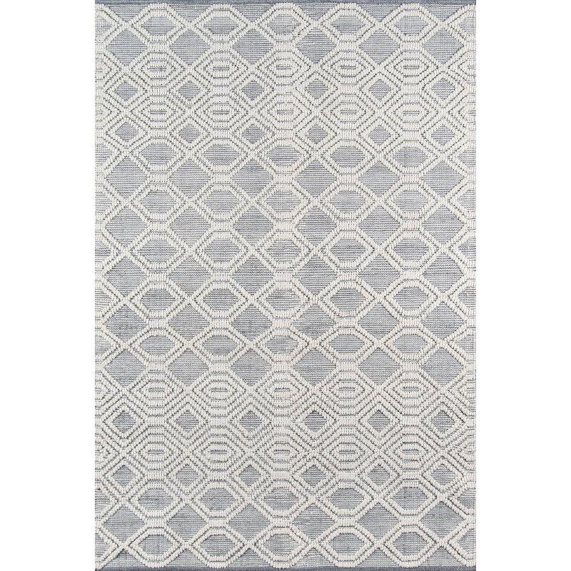 Momeni 2'x3' Hermosa Cara Accent Rug Gray: Modern Geometric Indoor Outdoor Medium Pile, Recycled PET