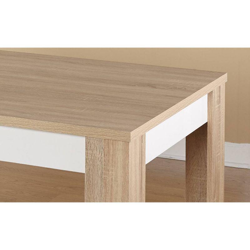 Mandy Dining Table Natural/White - Buylateral: 6-Person Kitchen Table, Melamine Top, Wood Frame, 65" Length