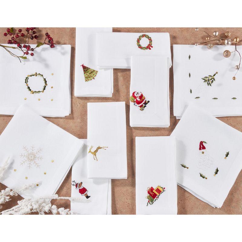 Saro Worsham Collection Polyester Embroidered Square Napkin (Set of 4)