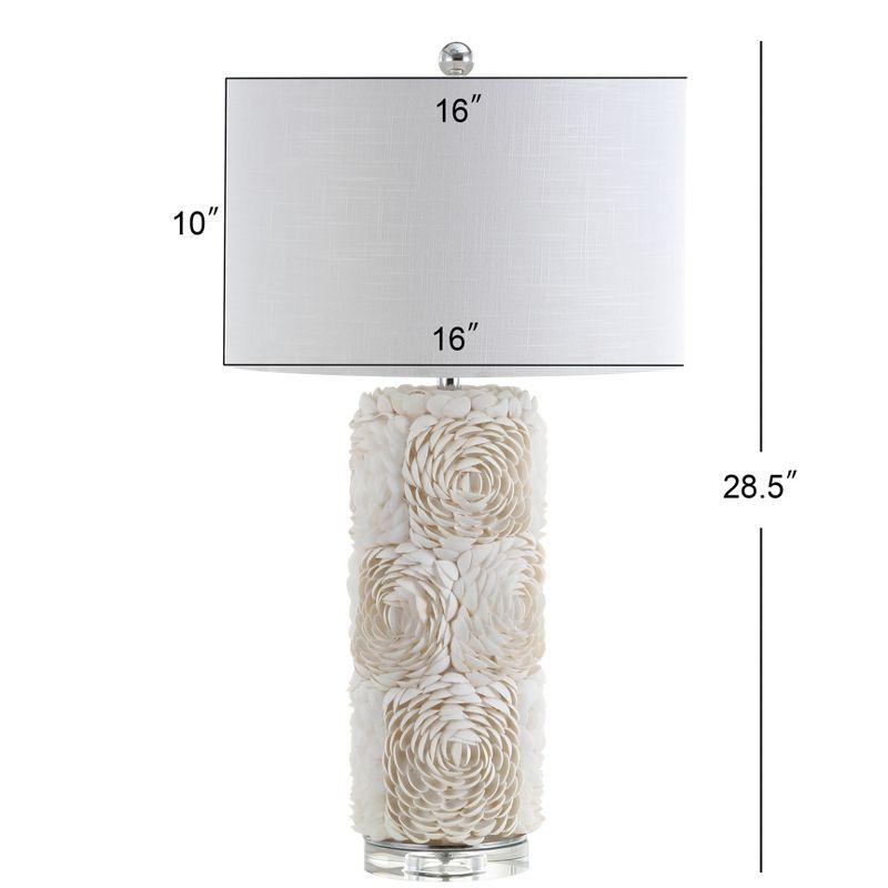 JONATHAN Y Rosette 28.5" Seashell/Resin/Crystal LED Table Lamp, Cream