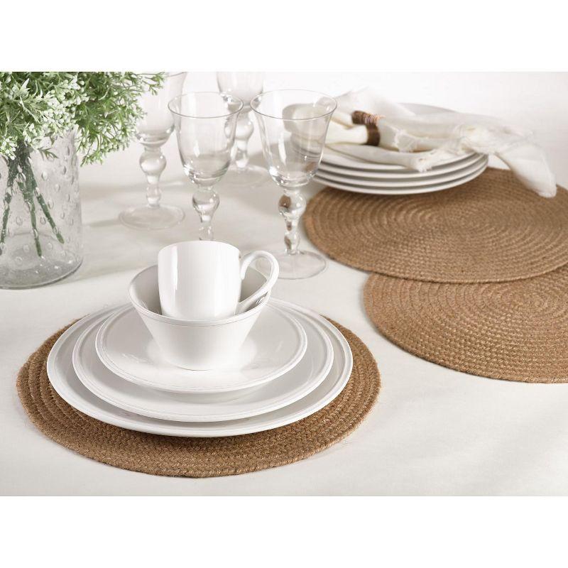 Natural Round Jute Design Placemats, Set of 4