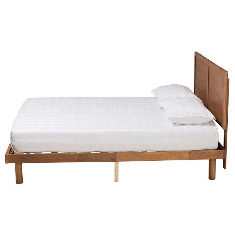 Baxton Studio Daina Mid-Century Modern Walnut Wood Platform Bed