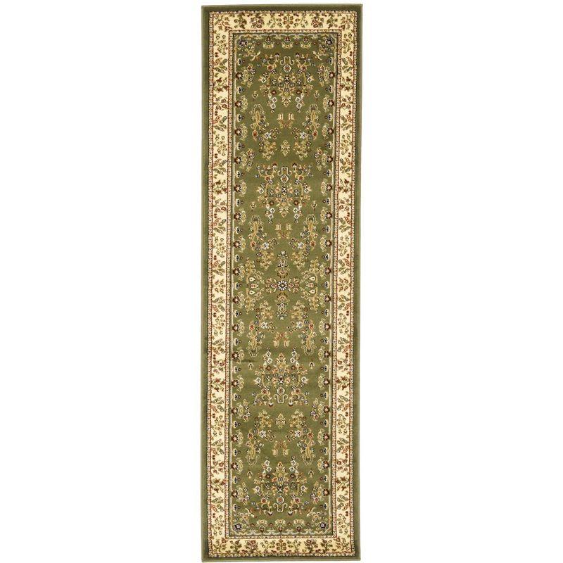 Lyndhurst Sarouk LNH331 Power Loomed Indoor Runner Rug - Sage/Ivory - 2'3"x8' - Safavieh