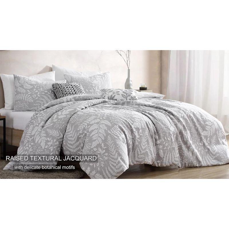 Riverbrook Home 6pc Queen Inverness Comforter Bedding Set Gray: Matelasse Design, Botanical Pattern, Includes Decorative Pillows