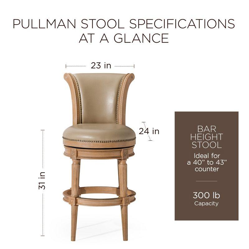 Maven Lane Pullman Bar Stool with Vegan Leather Upholstery